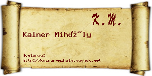 Kainer Mihály névjegykártya